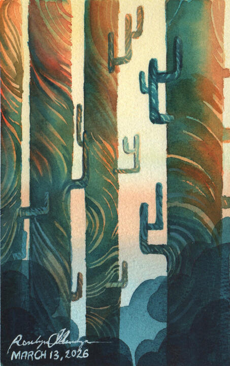 Habitats IV Watercolor Gouache Traditional Hand Drawn Children’s Book Illustration of a created fantasy themed tall trees